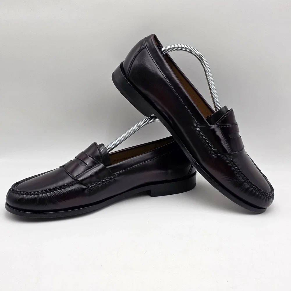 COLE HAAN Pinch Penny Loafer BURGUNDY Slip-On Dress‎ Shoes 03504 Men's 9.5 D